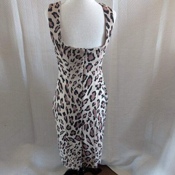 STAR by Julien Macdonald Leopard Bodycon Dress Retro Pin-up Size 10-12 - Picture 2 of 14